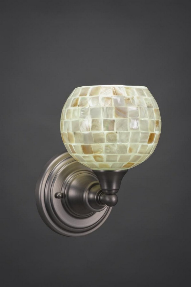 Toltec Lighting-40-BN-405-Any - 1 Light Wall Sconce-9.25 Inches Tall and 6.25 Inches Wide Brushed Nickel Mystic Seashell Any - 1 Light Wall Sconce-9.25 Inches Tall and 6.25 Inches Wide