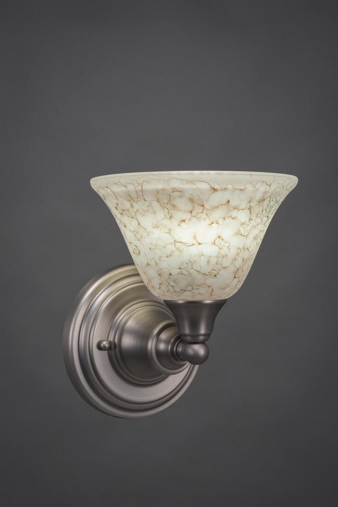 Toltec Lighting-40-BN-508-Any - 1 Light Wall Sconce-8.5 Inches Tall and 7.5 Inches Wide Brushed Nickel Italian Marble Any - 1 Light Wall Sconce-8.5 Inches Tall and 7.5 Inches Wide