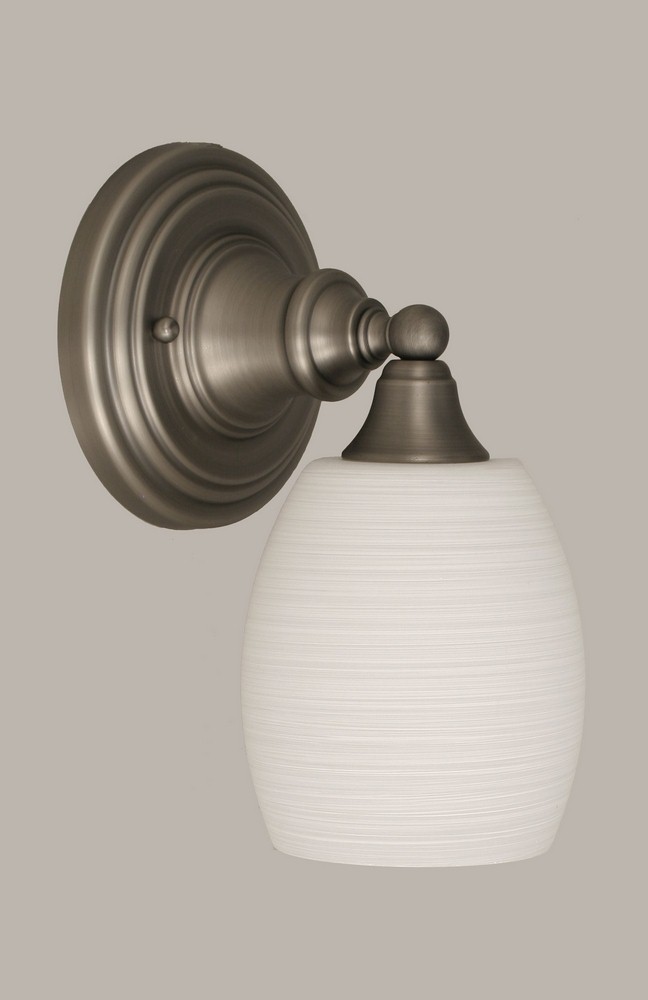 Toltec Lighting-40-BN-615-Any - 1 Light Wall Sconce-10.25 Inches Tall and 5 Inches Wide Brushed Nickel White Linen Any - 1 Light Wall Sconce-10.25 Inches Tall and 5 Inches Wide