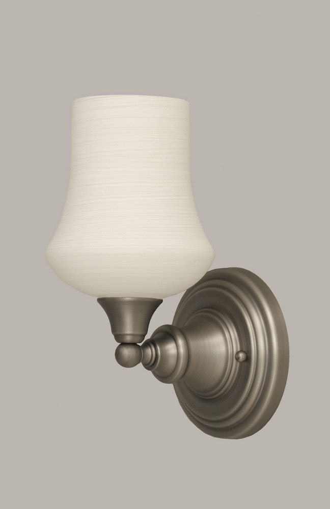 Toltec Lighting-40-BN-681-Any - 1 Light Wall Sconce-11 Inches Tall and 5 Inches Wide Brushed Nickel Zilo White Linen Any - 1 Light Wall Sconce-11 Inches Tall and 5 Inches Wide