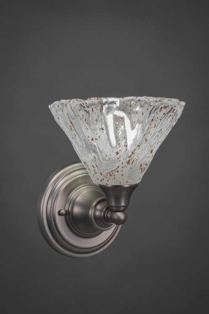 Toltec Lighting-40-BN-7195-Any - 1 Light Wall Sconce-8.75 Inches Tall and 8 Inches Wide Brushed Nickel Italian Ice Any - 1 Light Wall Sconce-8.75 Inches Tall and 8 Inches Wide