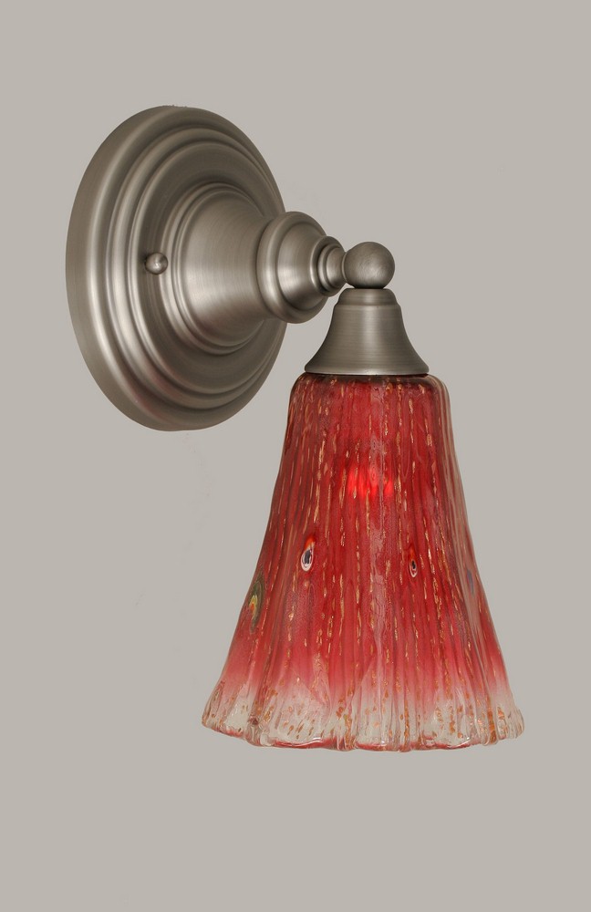 Toltec Lighting-40-BN-726-Any - 1 Light Wall Sconce-11 Inches Tall and 5.5 Inches Wide Brushed Nickel Raspberry Crystal Any - 1 Light Wall Sconce-11 Inches Tall and 5.5 Inches Wide