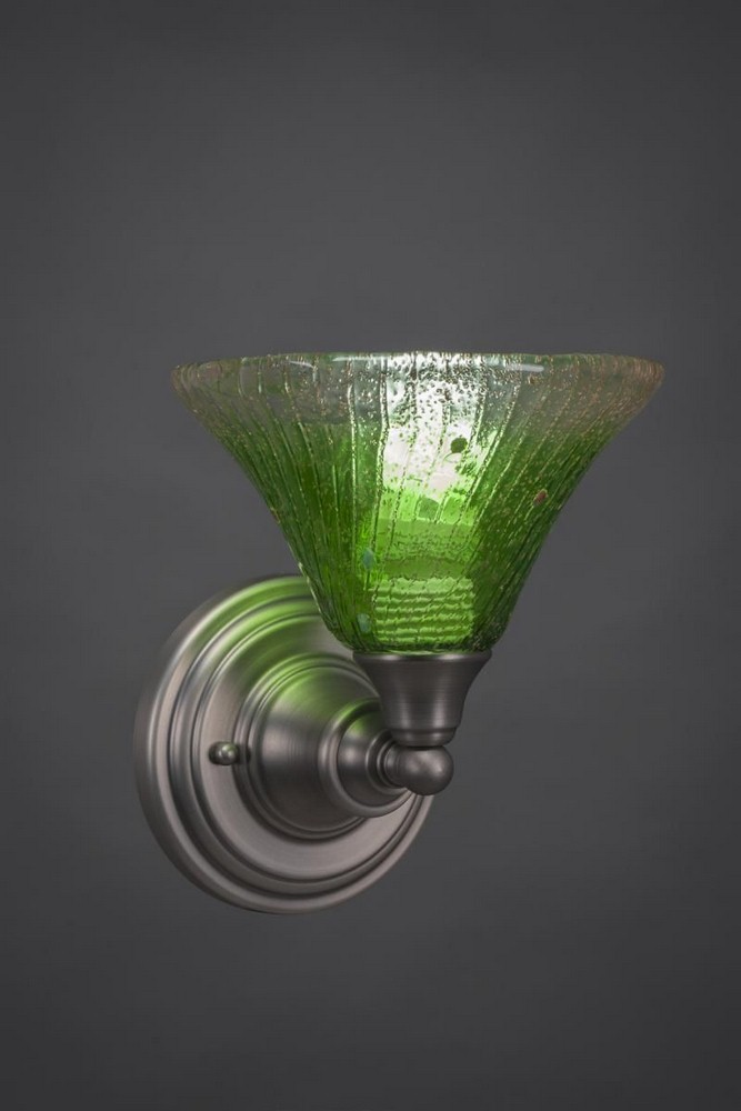 Toltec Lighting-40-BN-753-Any - 1 Light Wall Sconce-8.75 Inches Tall and 8 Inches Wide Brushed Nickel Kiwi Green Crystal Any - 1 Light Wall Sconce-8.75 Inches Tall and 8 Inches Wide