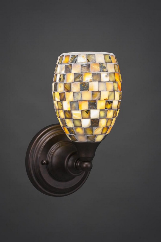 Toltec Lighting-40-BRZ-408-Any - 1 Light Wall Sconce-11 Inches Tall and 5.5 Inches Wide Bronze Sea Haze Seashell Any - 1 Light Wall Sconce-11 Inches Tall and 5.5 Inches Wide