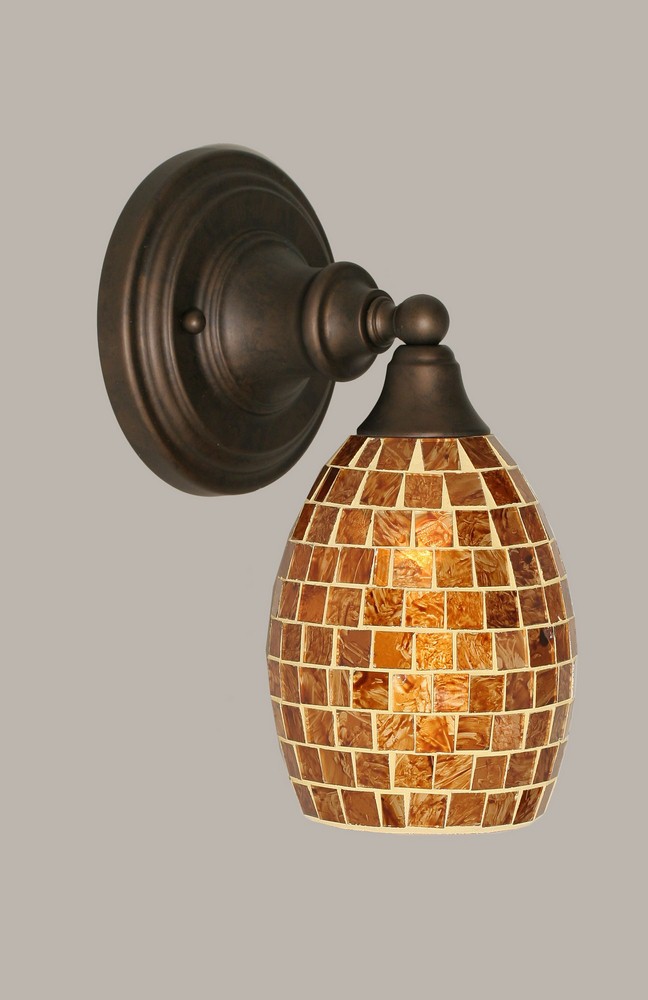 Toltec Lighting-40-BRZ-409-Any - 1 Light Wall Sconce-10.75 Inches Tall and 5 Inches Wide Bronze Copper Mosaic Any - 1 Light Wall Sconce-10.75 Inches Tall and 5 Inches Wide