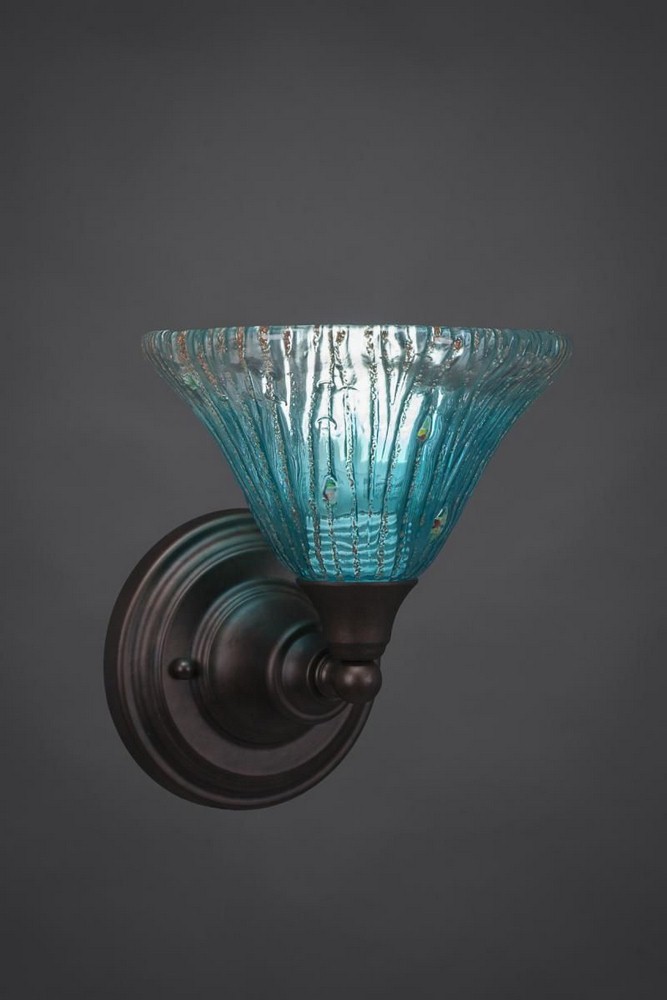 Toltec Lighting-40-BRZ-458-Any - 1 Light Wall Sconce-8.75 Inches Tall and 8 Inches Wide Bronze Teal Crystal Any - 1 Light Wall Sconce-8.75 Inches Tall and 8 Inches Wide