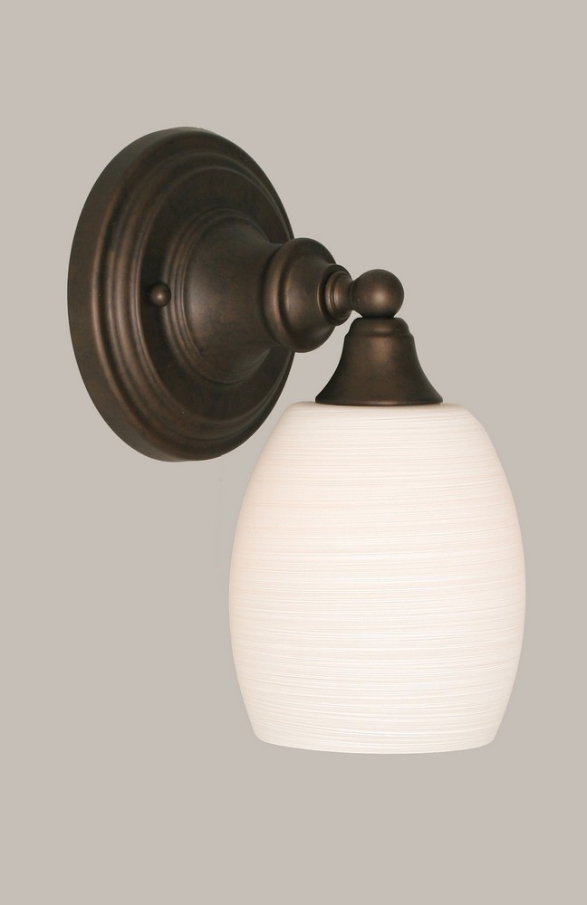 Toltec Lighting-40-BRZ-615-Any - 1 Light Wall Sconce-10.25 Inches Tall and 5 Inches Wide Bronze White Linen Any - 1 Light Wall Sconce-10.25 Inches Tall and 5 Inches Wide