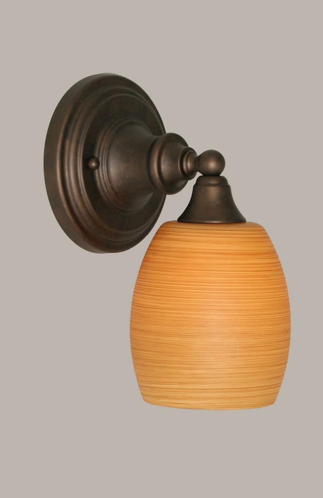 Toltec Lighting-40-BRZ-625-Any - 1 Light Wall Sconce-10.25 Inches Tall and 5 Inches Wide Bronze Cayenne Linen Any - 1 Light Wall Sconce-10.25 Inches Tall and 5 Inches Wide