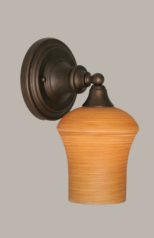 Toltec Lighting-40-BRZ-680-Any - 1 Light Wall Sconce-11 Inches Tall and 5 Inches Wide Bronze Zilo Cayenne Linen Any - 1 Light Wall Sconce-11 Inches Tall and 5 Inches Wide