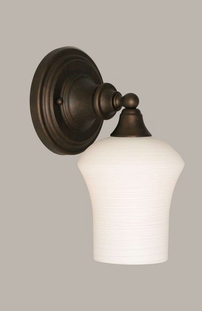 Toltec Lighting-40-BRZ-681-Any - 1 Light Wall Sconce-11 Inches Tall and 5 Inches Wide Bronze Zilo White Linen Any - 1 Light Wall Sconce-11 Inches Tall and 5 Inches Wide