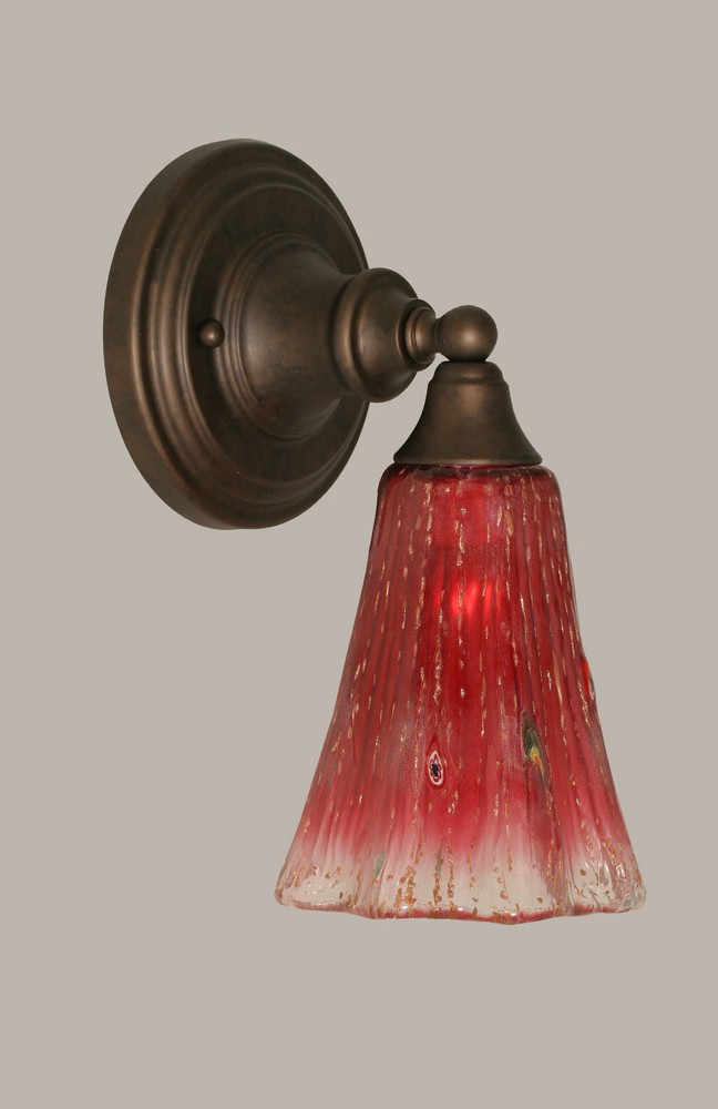 Toltec Lighting-40-BRZ-726-Any - 1 Light Wall Sconce-11 Inches Tall and 5.5 Inches Wide Bronze Raspberry Crystal Any - 1 Light Wall Sconce-11 Inches Tall and 5.5 Inches Wide