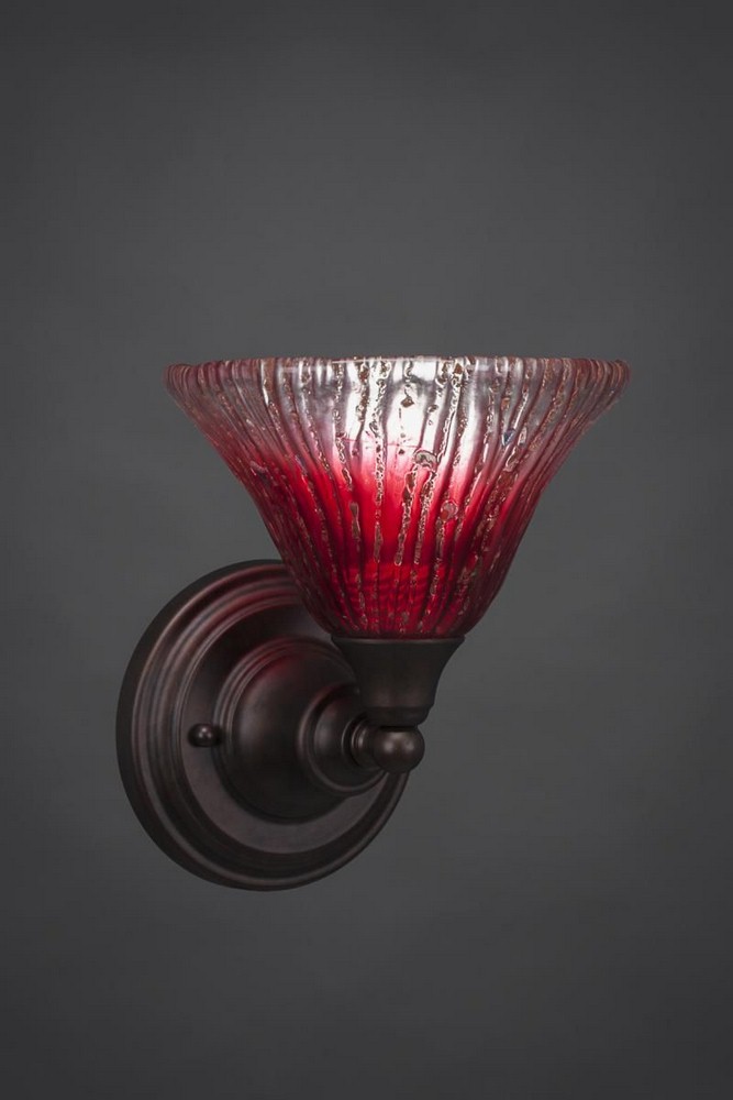 Toltec Lighting-40-BRZ-756-Any - 1 Light Wall Sconce-8.75 Inches Tall and 8 Inches Wide Bronze Raspberry Crystal Any - 1 Light Wall Sconce-8.75 Inches Tall and 8 Inches Wide