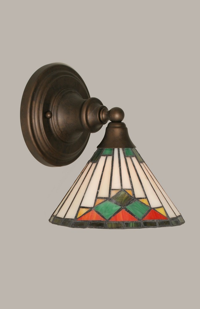 Toltec Lighting-40-BRZ-9375-Any - 1 Light Wall Sconce-8.75 Inches Tall and 7 Inches Wide Bronze Green Sunray Mini Art Any - 1 Light Wall Sconce-8.75 Inches Tall and 7 Inches Wide