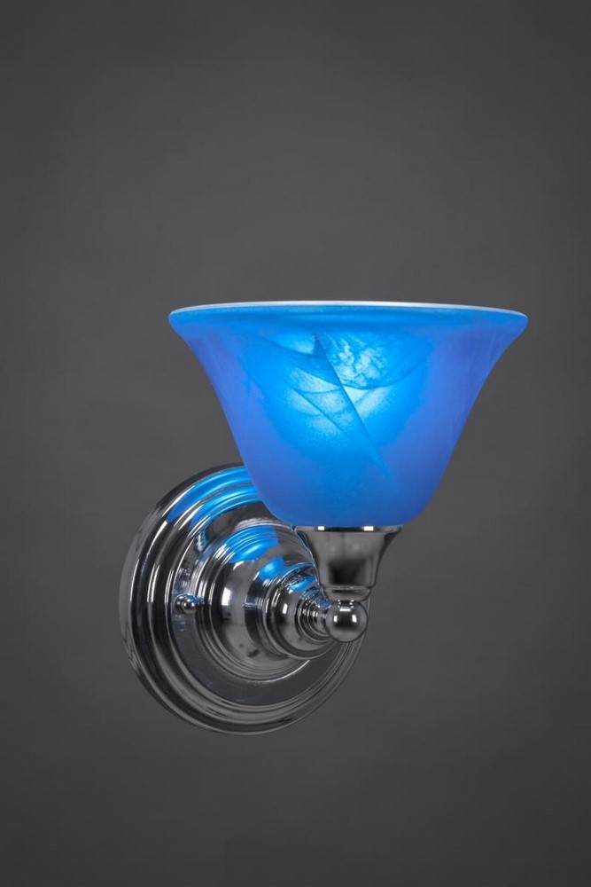 Toltec Lighting-40-CH-4155-Any - 1 Light Wall Sconce-8.5 Inches Tall and 7.5 Inches Wide Chrome Blue Italian Any - 1 Light Wall Sconce-8.5 Inches Tall and 7.5 Inches Wide