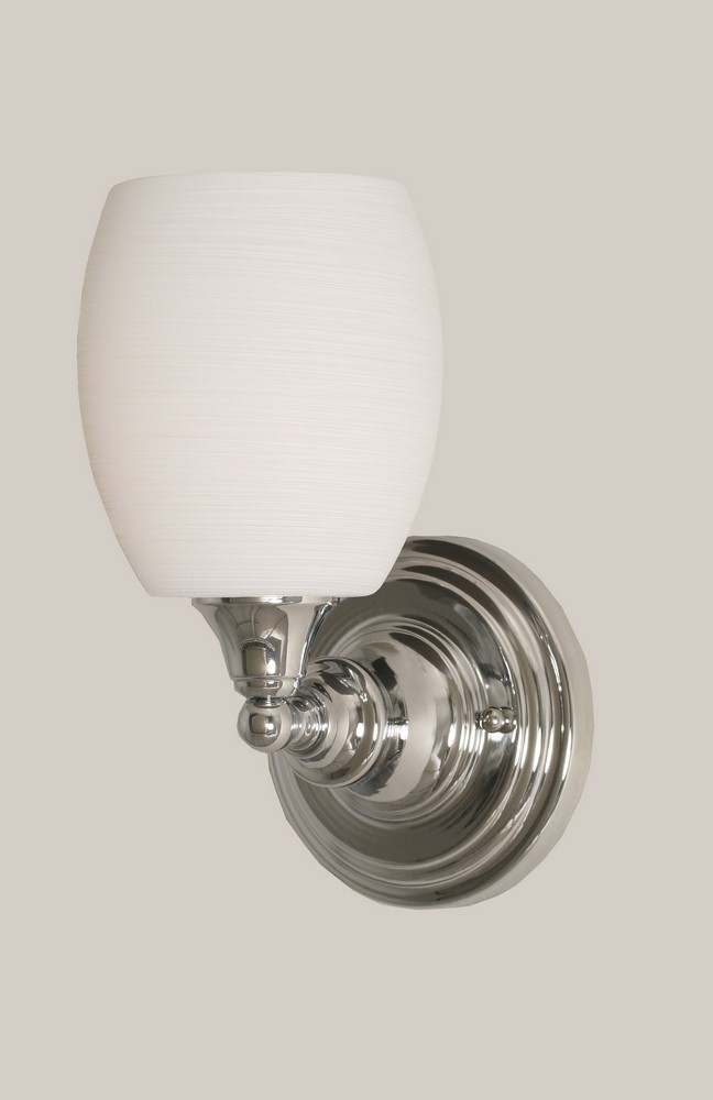 Toltec Lighting-40-CH-615-Any - 1 Light Wall Sconce-10.25 Inches Tall and 5 Inches Wide Chrome White Linen Any - 1 Light Wall Sconce-10.25 Inches Tall and 5 Inches Wide