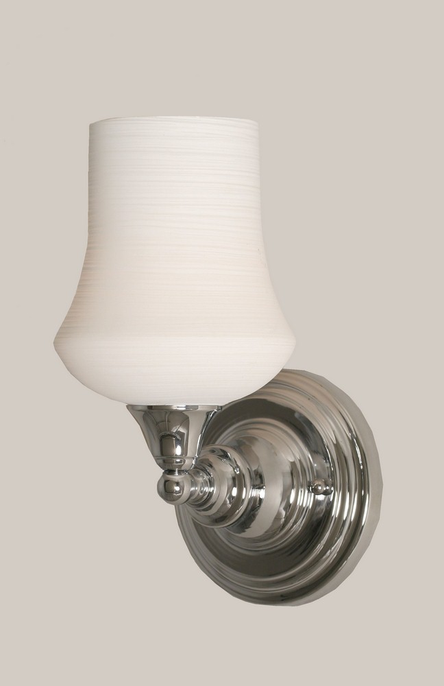 Toltec Lighting-40-CH-681-Any - 1 Light Wall Sconce-11 Inches Tall and 5 Inches Wide Chrome Zilo White Linen Any - 1 Light Wall Sconce-11 Inches Tall and 5 Inches Wide