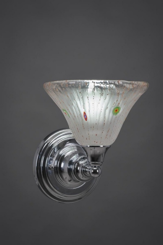 Toltec Lighting-40-CH-751-Any - 1 Light Wall Sconce-8.75 Inches Tall and 8 Inches Wide Chrome Frosted Crystal Any - 1 Light Wall Sconce-8.75 Inches Tall and 8 Inches Wide