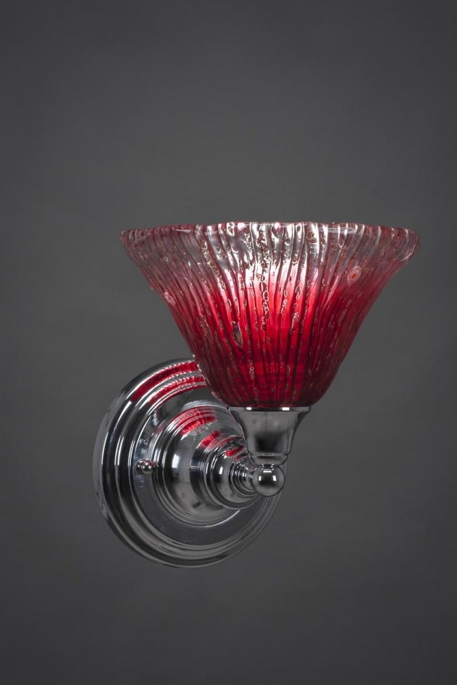 Toltec Lighting-40-CH-756-Any - 1 Light Wall Sconce-8.75 Inches Tall and 8 Inches Wide Chrome Raspberry Crystal Any - 1 Light Wall Sconce-8.75 Inches Tall and 8 Inches Wide