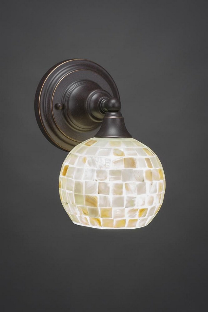 Toltec Lighting-40-DG-405-Any - 1 Light Wall Sconce-9.25 Inches Tall and 6.25 Inches Wide Dark Granite Mystic Seashell Any - 1 Light Wall Sconce-9.25 Inches Tall and 6.25 Inches Wide