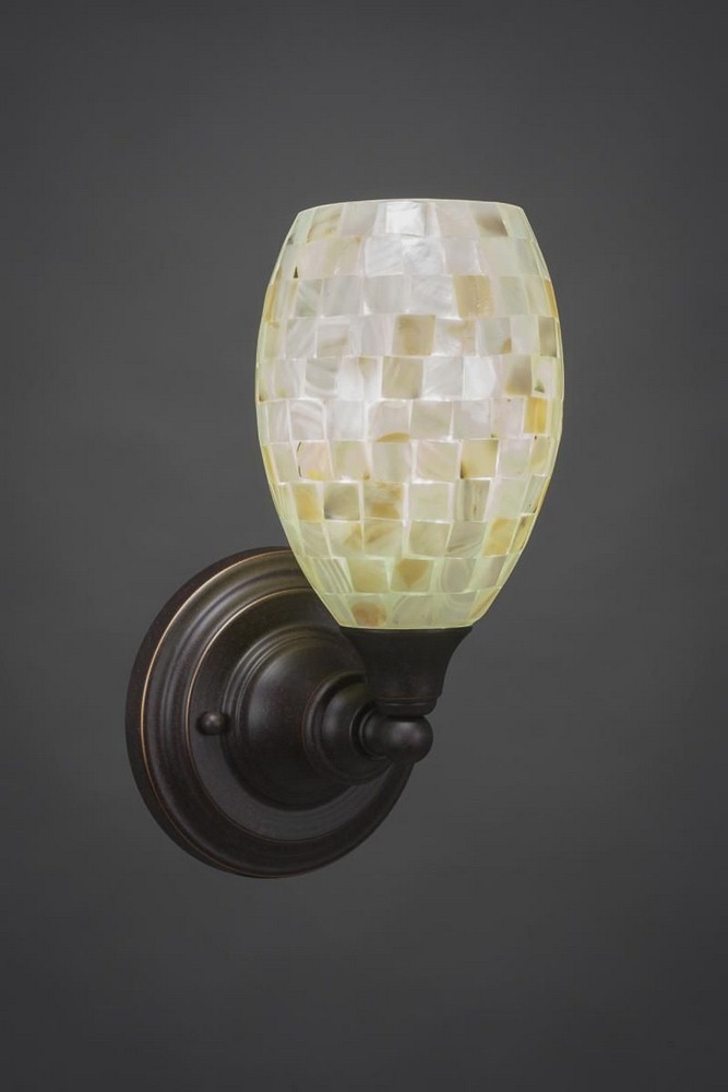 Toltec Lighting-40-DG-406-Any - 1 Light Wall Sconce-11 Inches Tall and 5.5 Inches Wide Dark Granite Ivory Glaze Seashell Any - 1 Light Wall Sconce-11 Inches Tall and 5.5 Inches Wide