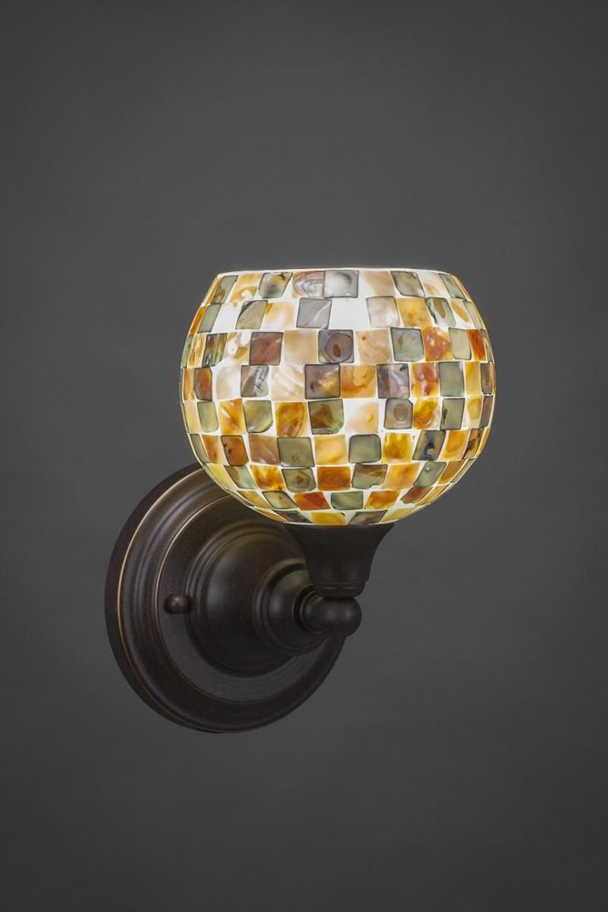 Toltec Lighting-40-DG-407-Any - 1 Light Wall Sconce-9.25 Inches Tall and 6.25 Inches Wide Dark Granite Sea Mist Seashell Any - 1 Light Wall Sconce-9.25 Inches Tall and 6.25 Inches Wide