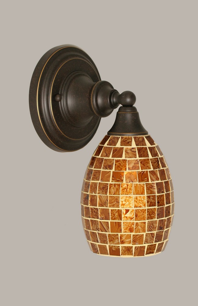 Toltec Lighting-40-DG-409-Any - 1 Light Wall Sconce-10.75 Inches Tall and 5 Inches Wide Dark Granite Copper Mosaic Any - 1 Light Wall Sconce-10.75 Inches Tall and 5 Inches Wide