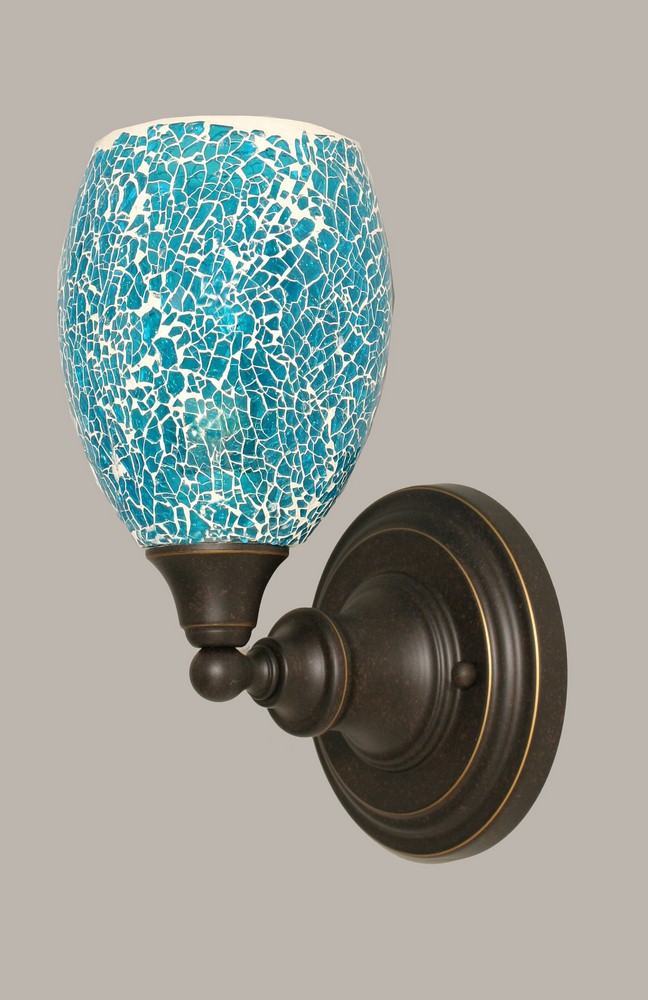 Toltec Lighting-40-DG-5055-Any - 1 Light Wall Sconce-10.75 Inches Tall and 5 Inches Wide Dark Granite Turquoise Fusion Any - 1 Light Wall Sconce-10.75 Inches Tall and 5 Inches Wide