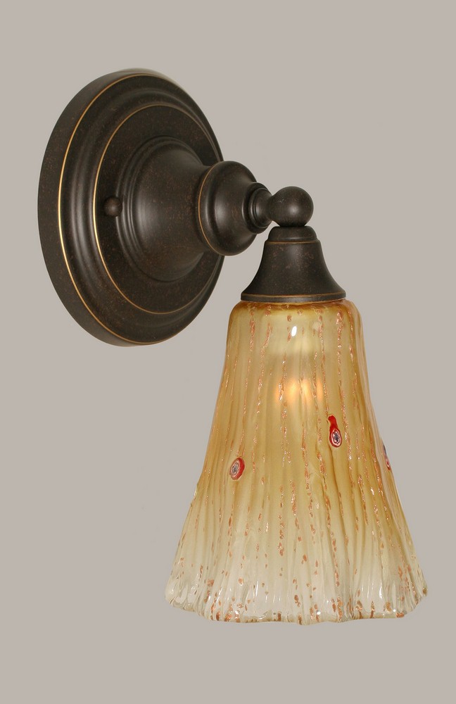 Toltec Lighting-40-DG-720-Any - 1 Light Wall Sconce-11 Inches Tall and 5.5 Inches Wide Dark Granite Amber Crystal Any - 1 Light Wall Sconce-11 Inches Tall and 5.5 Inches Wide