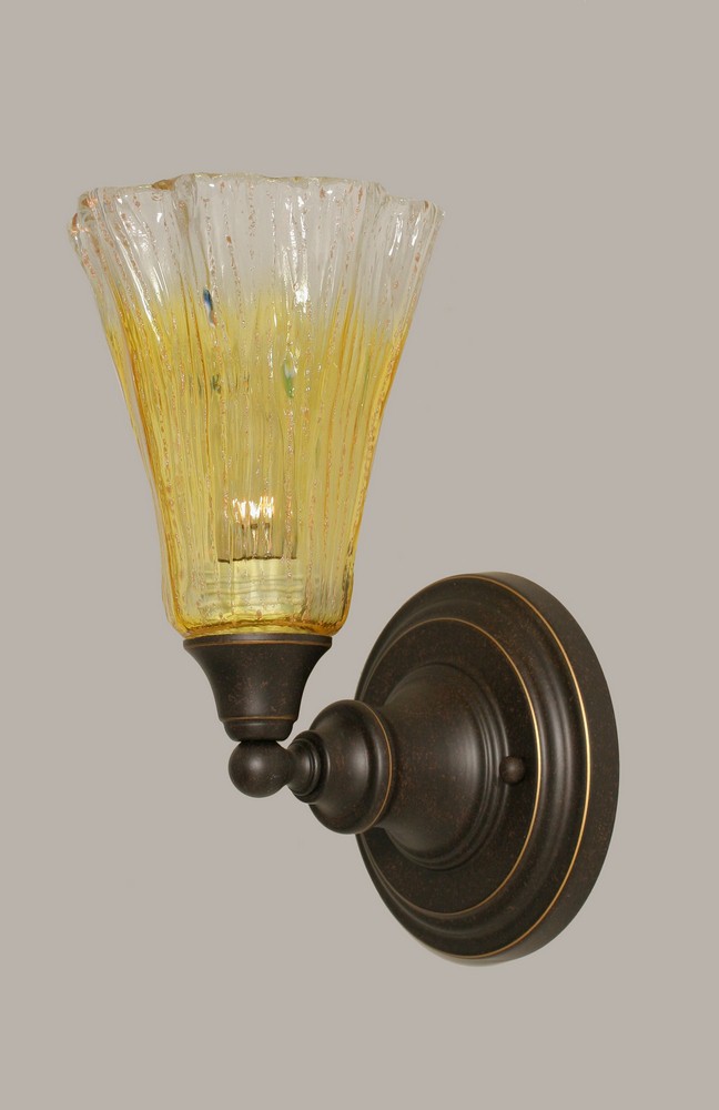 Toltec Lighting-40-DG-724-Any - 1 Light Wall Sconce-11 Inches Tall and 5.5 Inches Wide Dark Granite Gold Champagne Crystal Any - 1 Light Wall Sconce-11 Inches Tall and 5.5 Inches Wide