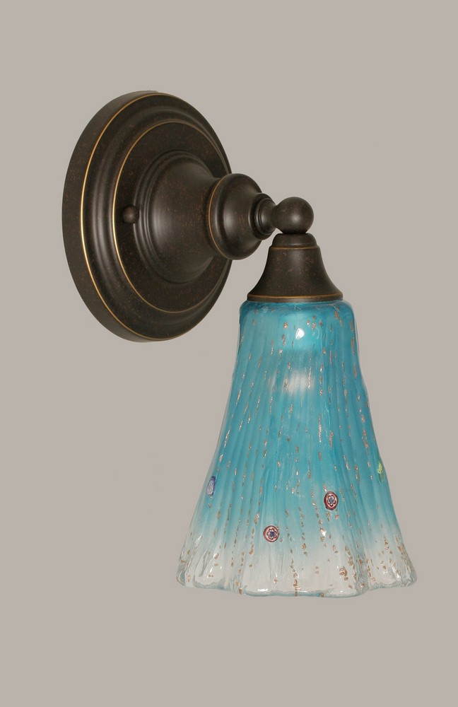 Toltec Lighting-40-DG-725-Any - 1 Light Wall Sconce-11 Inches Tall and 5.5 Inches Wide Dark Granite Teal Crystal Any - 1 Light Wall Sconce-11 Inches Tall and 5.5 Inches Wide