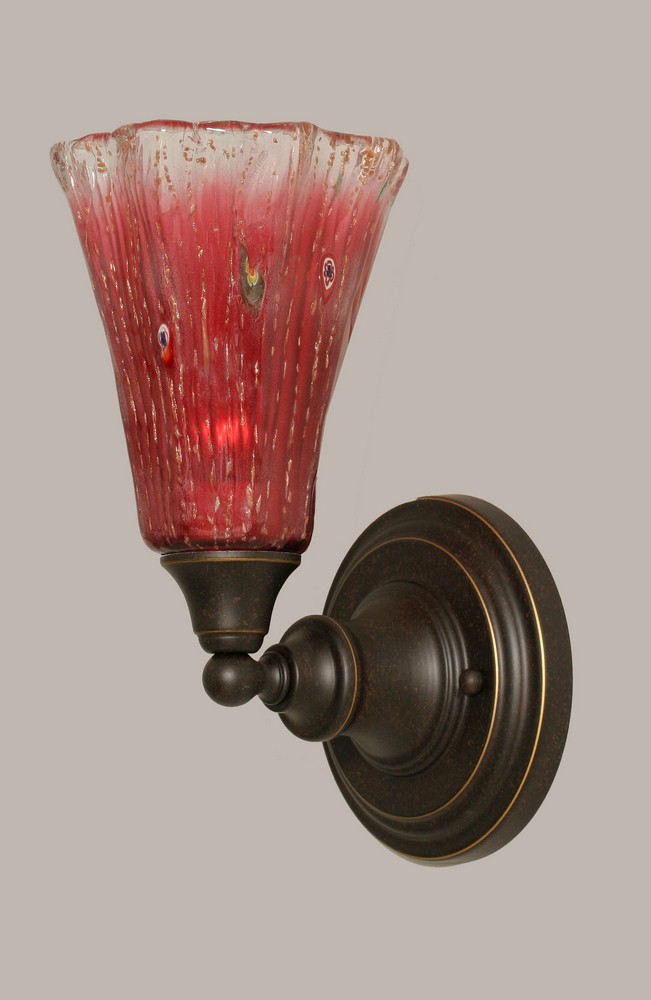 Toltec Lighting-40-DG-726-Any - 1 Light Wall Sconce-11 Inches Tall and 5.5 Inches Wide Dark Granite Raspberry Crystal Any - 1 Light Wall Sconce-11 Inches Tall and 5.5 Inches Wide