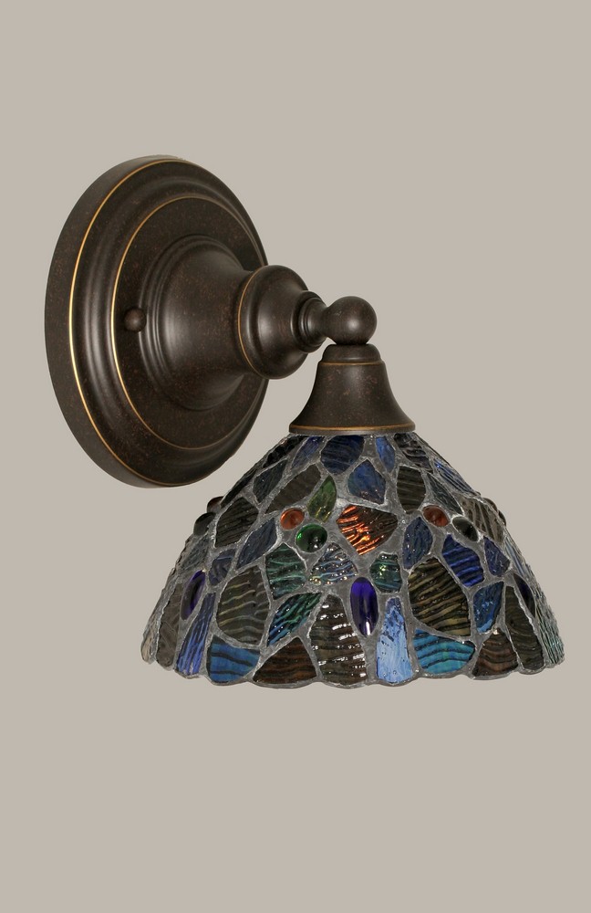 Toltec Lighting-40-DG-9955-Any - 1 Light Wall Sconce-8.5 Inches Tall and 7 Inches Wide Dark Granite Blue Mosaic Mini Art Any - 1 Light Wall Sconce-8.5 Inches Tall and 7 Inches Wide