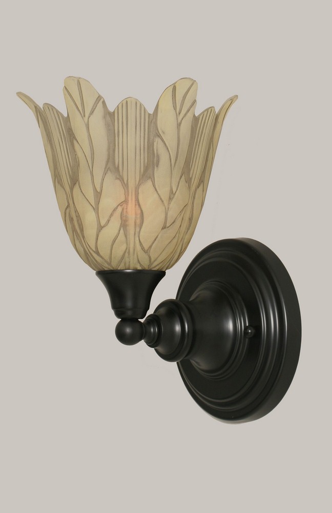 Toltec Lighting-40-MB-1025-Any - 1 Light Wall Sconce-10 Inches Tall and 7 Inches Wide Matte Black Vanilla Leaf Any - 1 Light Wall Sconce-10 Inches Tall and 7 Inches Wide