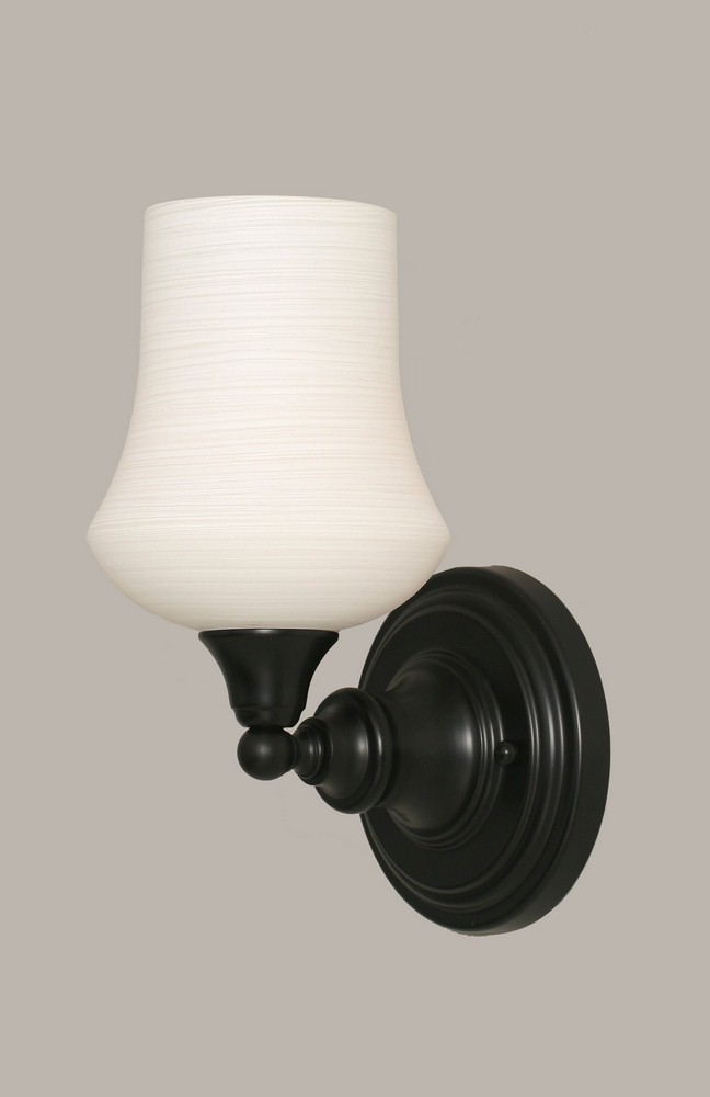 Toltec Lighting-40-MB-681-Any - 1 Light Wall Sconce-11 Inches Tall and 5 Inches Wide Matte Black Zilo White Linen Any - 1 Light Wall Sconce-11 Inches Tall and 5 Inches Wide