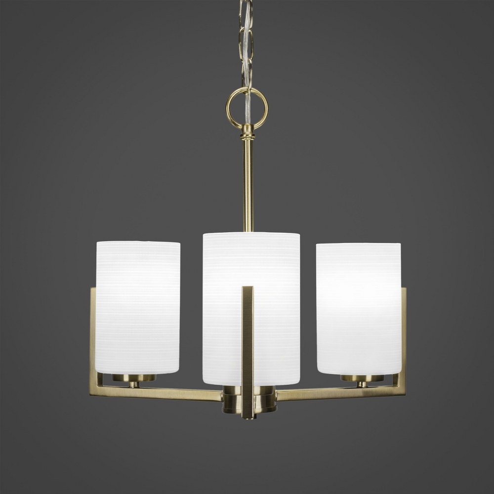 Toltec Lighting-4503-NAB-4061-Atlas - 3 Light Chandelier-14.5 Inches Tall and 13 Inches Wide New Aged Brass  Graphite Finish with White Muslin Glass