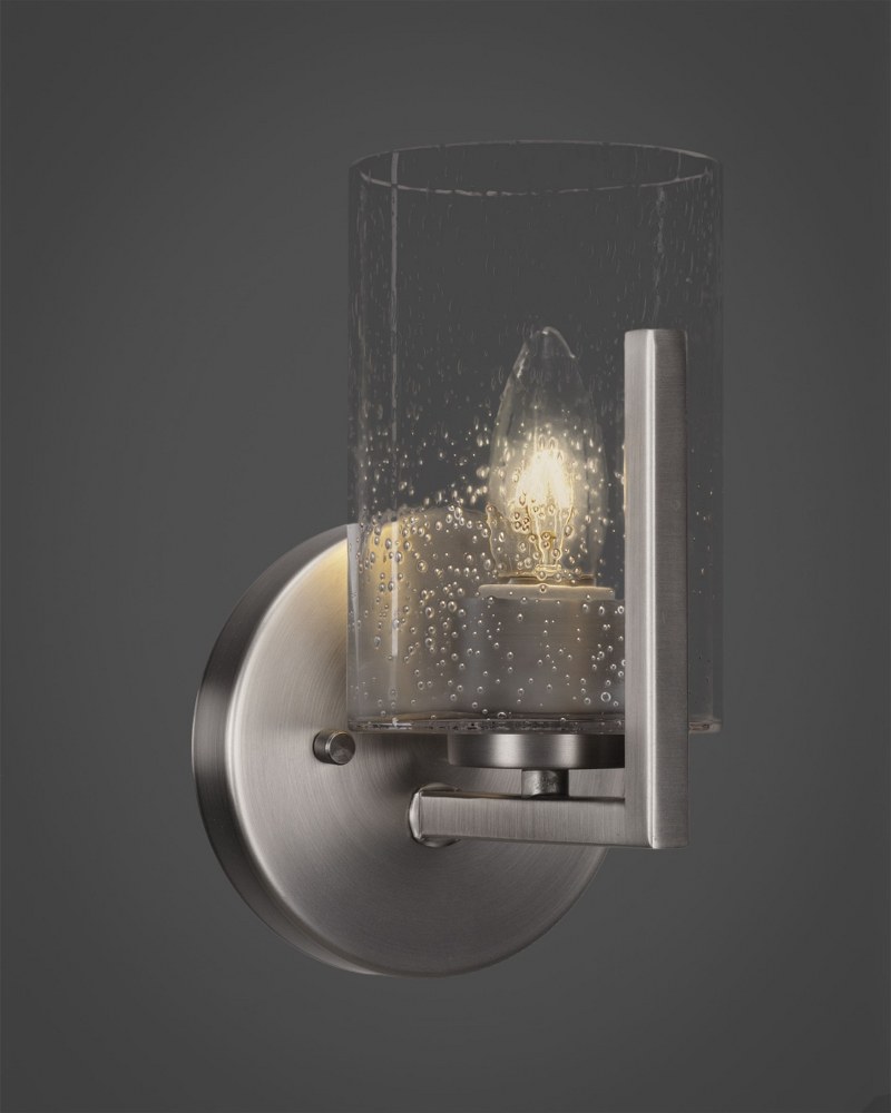 Toltec Lighting-4511-GP-300-Atlas - 1 Light Wall Sconce-8.75 Inches Tall and 4.5 Inches Wide Graphite Clear Bubble Graphite Finish with Clear Bubble Glass