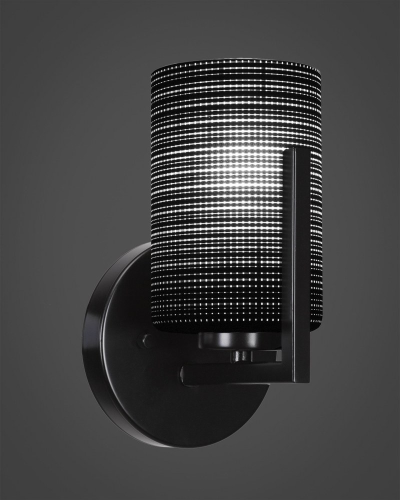 Toltec Lighting-4511-MB-4069-Atlas - 1 Light Wall Sconce-8.75 Inches Tall and 4.5 Inches Wide Matte Black Black Matrix Graphite Finish with Clear Bubble Glass