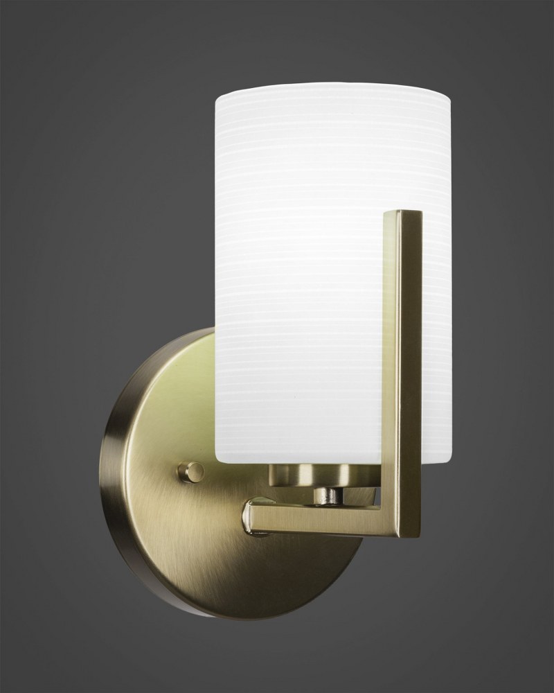 Toltec Lighting-4511-NAB-4061-Atlas - 1 Light Wall Sconce-8.75 Inches Tall and 4.5 Inches Wide New Aged Brass White Matrix Graphite Finish with Clear Bubble Glass