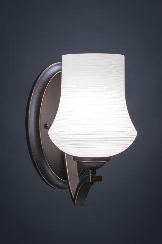 Toltec Lighting-551-DG-681-Zilo - 1 Light Wall Sconce-9.75 Inches Tall and 5.5 Inches Wide Dark Granite Zilo White Linen Matte Black Finish with Frosted Crystal Glass