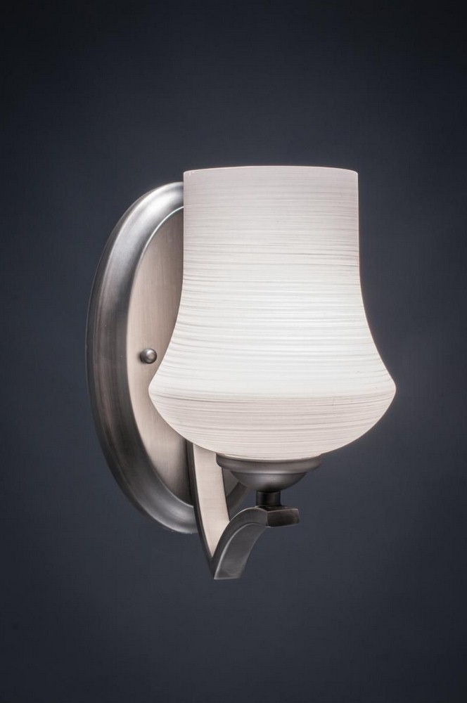 Toltec Lighting-551-GP-681-Zilo - 1 Light Wall Sconce-9.75 Inches Tall and 5.5 Inches Wide Graphite Zilo White Linen Matte Black Finish with Frosted Crystal Glass