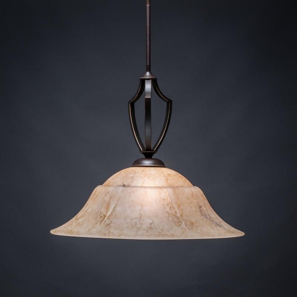 Toltec Lighting-562-DG-53818-Zilo - 1 Light Pendant-17.5 Inches Tall and 20 Inches Wide Dark Granite Italian Marble Zilo - 1 Light Pendant-17.5 Inches Tall and 20 Inches Wide