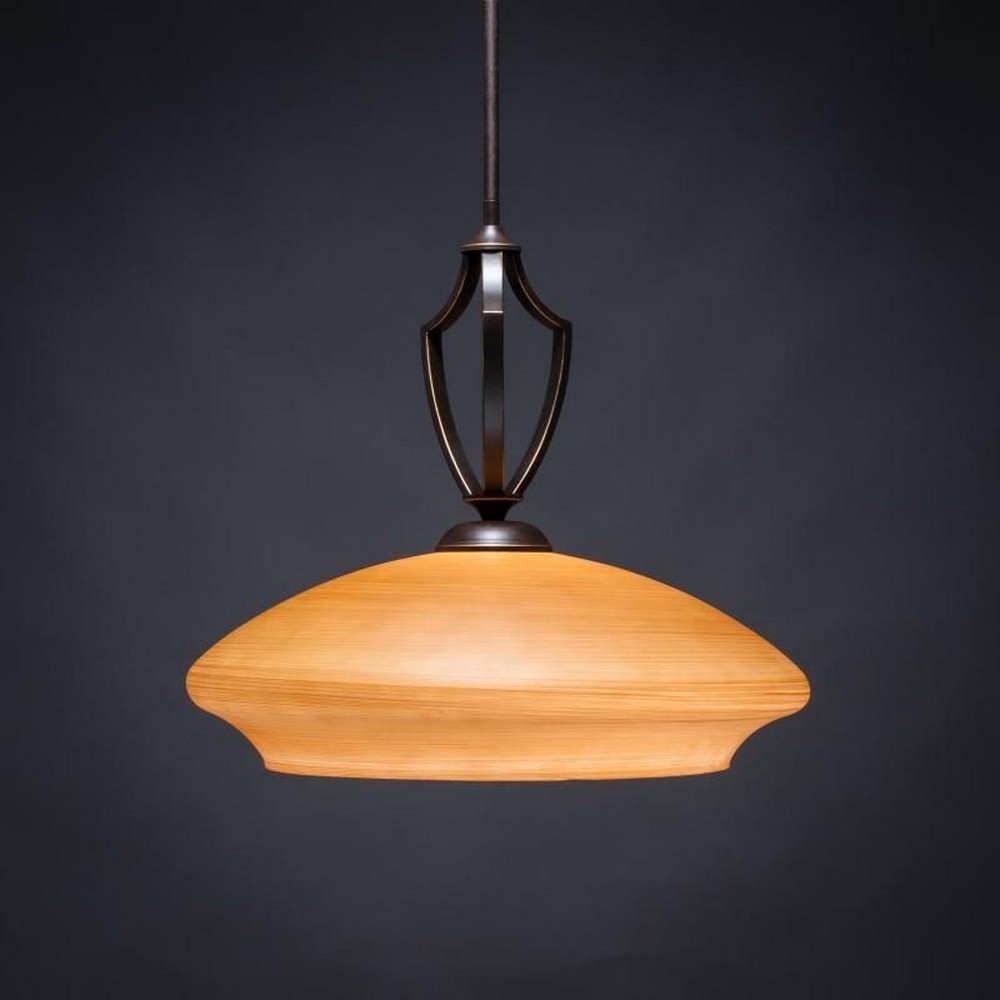 Toltec Lighting-562-DG-686-Zilo - 1 Light Pendant-16.75 Inches Tall and 18 Inches Wide Dark Granite Zilo Cayenne Linen Zilo - 1 Light Pendant-16.75 Inches Tall and 18 Inches Wide