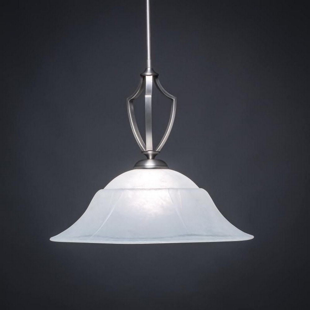 Toltec Lighting-562-GP-53815-Zilo - 1 Light Pendant-17.5 Inches Tall and 20 Inches Wide Graphite White Marble Zilo - 1 Light Pendant-17.5 Inches Tall and 20 Inches Wide