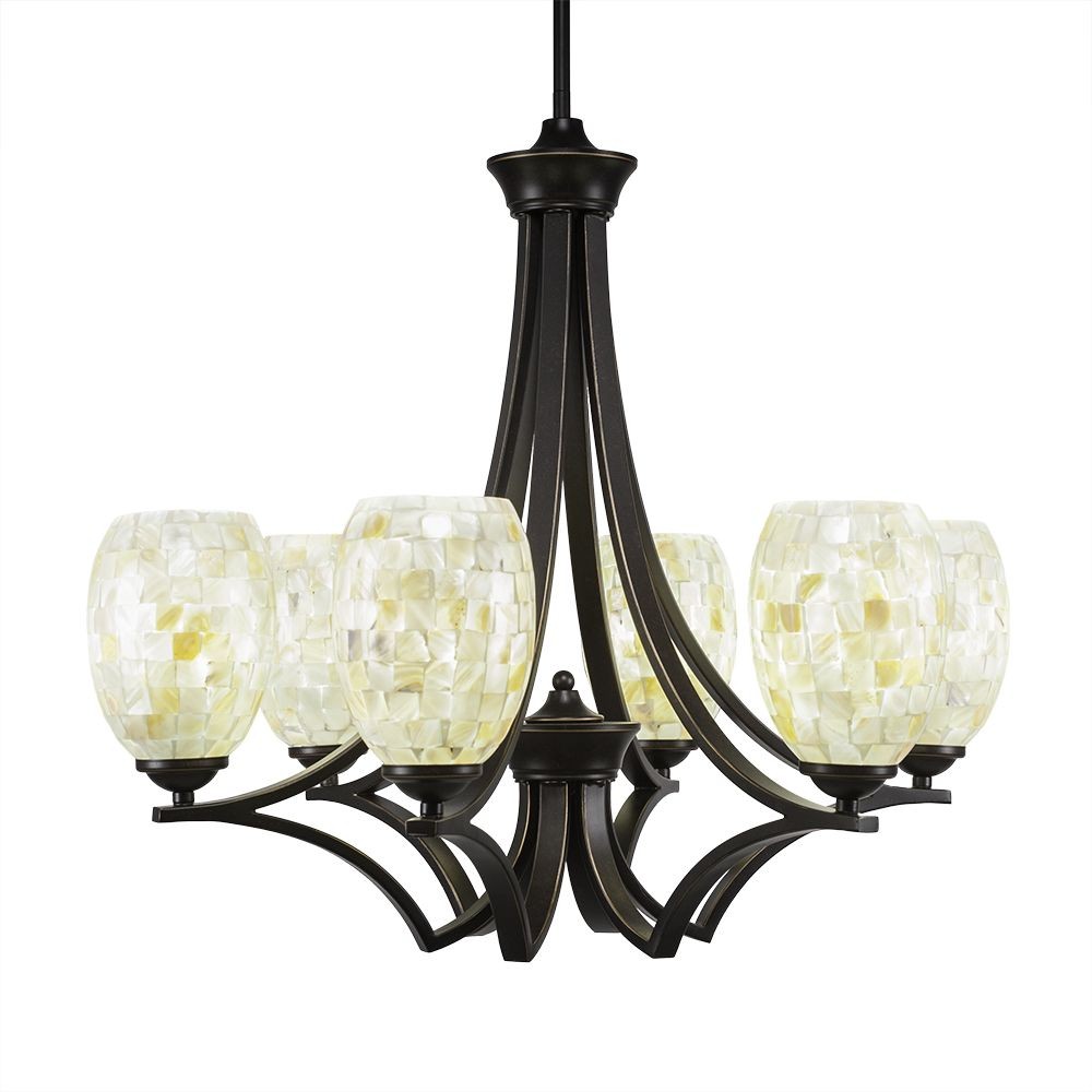 2270560 Toltec Lighting-566-DG-406-Zilo - 6 Light Chandeli sku 2270560