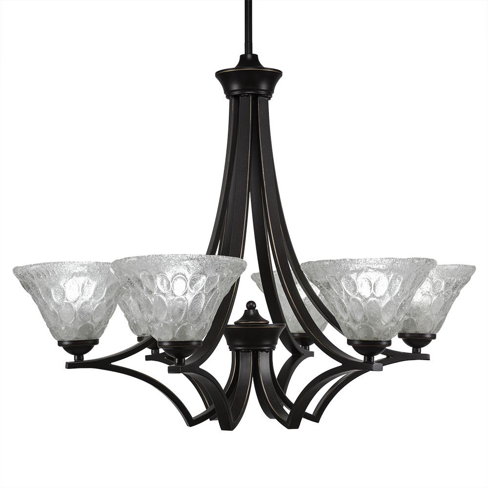 Toltec Lighting-566-DG-451-Zilo - 6 Light Chandelier-22.5 Inches Tall and 28.25 Inches Wide Dark Granite Italian Bubble Zilo - 6 Light Chandelier-22.5 Inches Tall and 28.25 Inches Wide