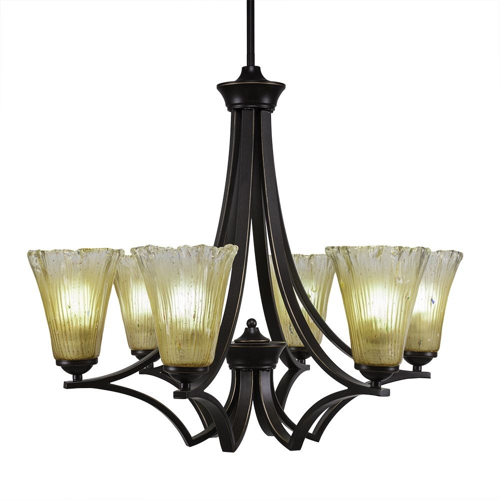 2270550 Toltec Lighting-566-DG-720-Zilo - 6 Light Chandeli sku 2270550