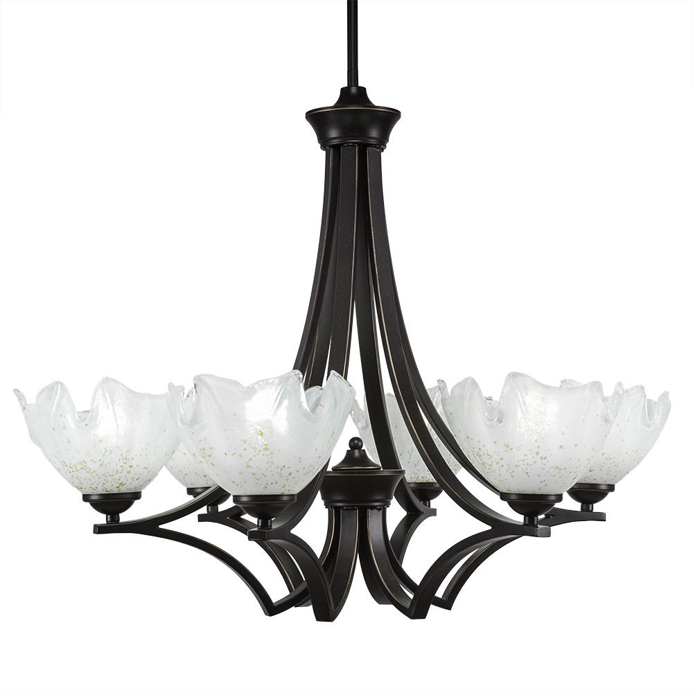 Toltec Lighting-566-DG-755-Zilo - 6 Light Chandelier-22.5 Inches Tall and 28 Inches Wide   Zilo - 6 Light Chandelier-22.5 Inches Tall and 28 Inches Wide