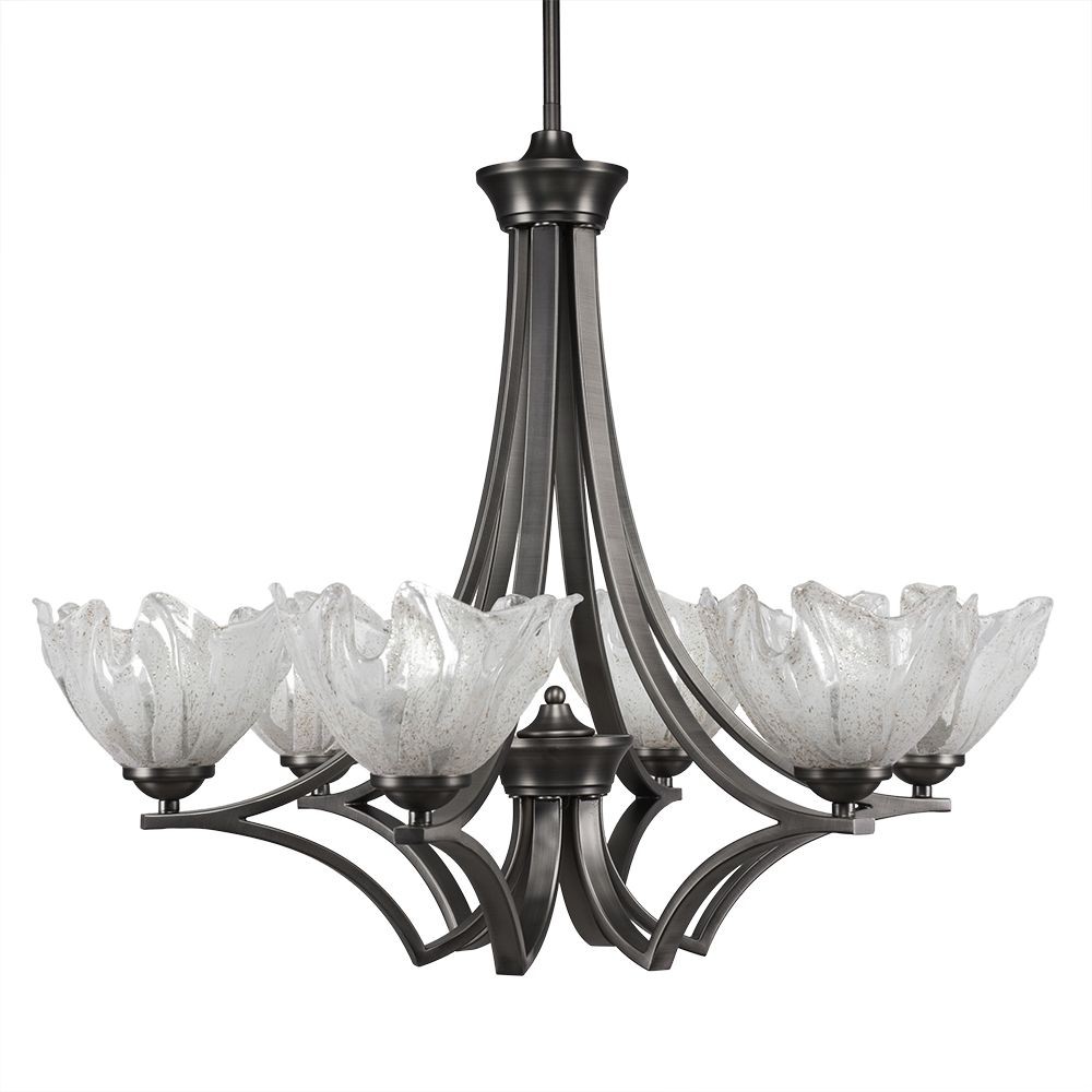 Toltec Lighting-566-GP-759-Zilo - 6 Light Chandelier-22.5 Inches Tall and 28 Inches Wide   Zilo - 6 Light Chandelier-22.5 Inches Tall and 28 Inches Wide