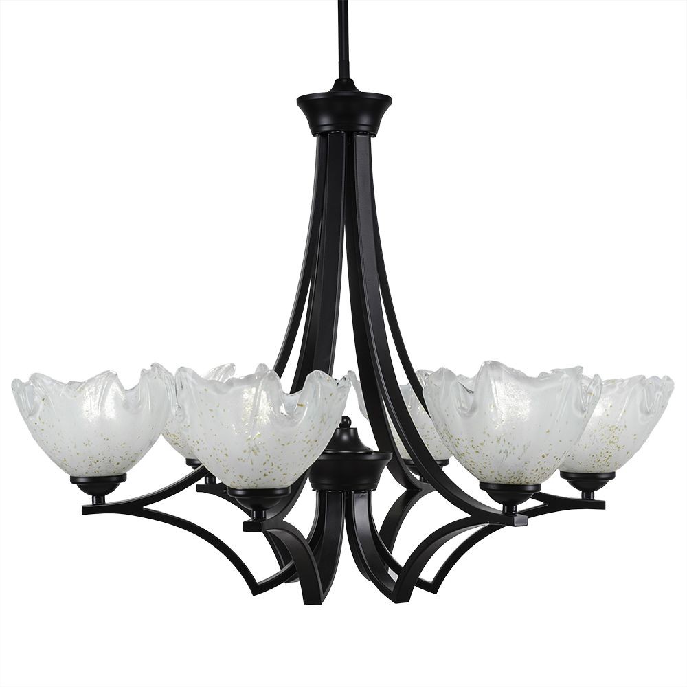 Toltec Lighting-566-MB-755-Zilo - 6 Light Chandelier-22.5 Inches Tall and 28 Inches Wide   Zilo - 6 Light Chandelier-22.5 Inches Tall and 28 Inches Wide