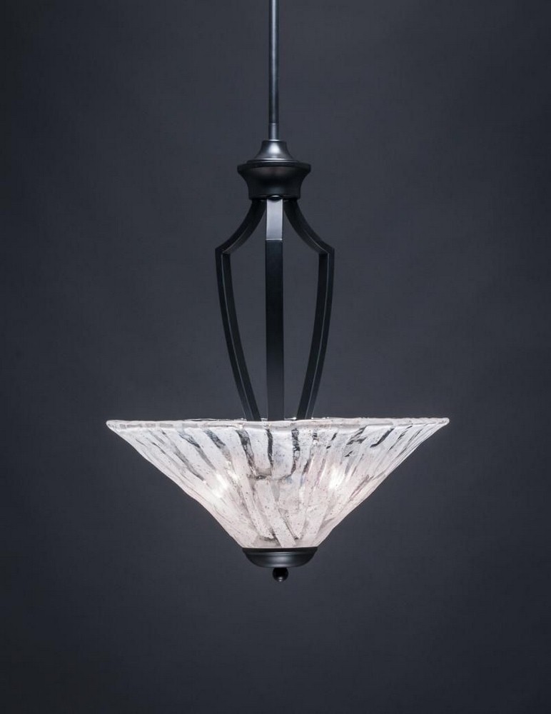 Toltec Lighting-567-MB-719-Zilo - 3 Light Pendant-21 Inches Tall and 16 Inches Wide Matte Black Italian Ice Zilo - 3 Light Pendant-21 Inches Tall and 16 Inches Wide